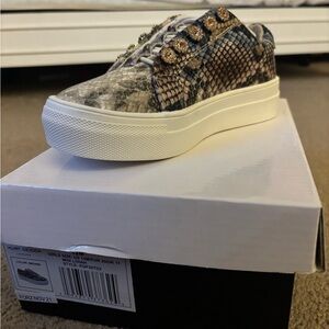 Kurt Geiger Snakeskin Sneakers - Brown and Cream